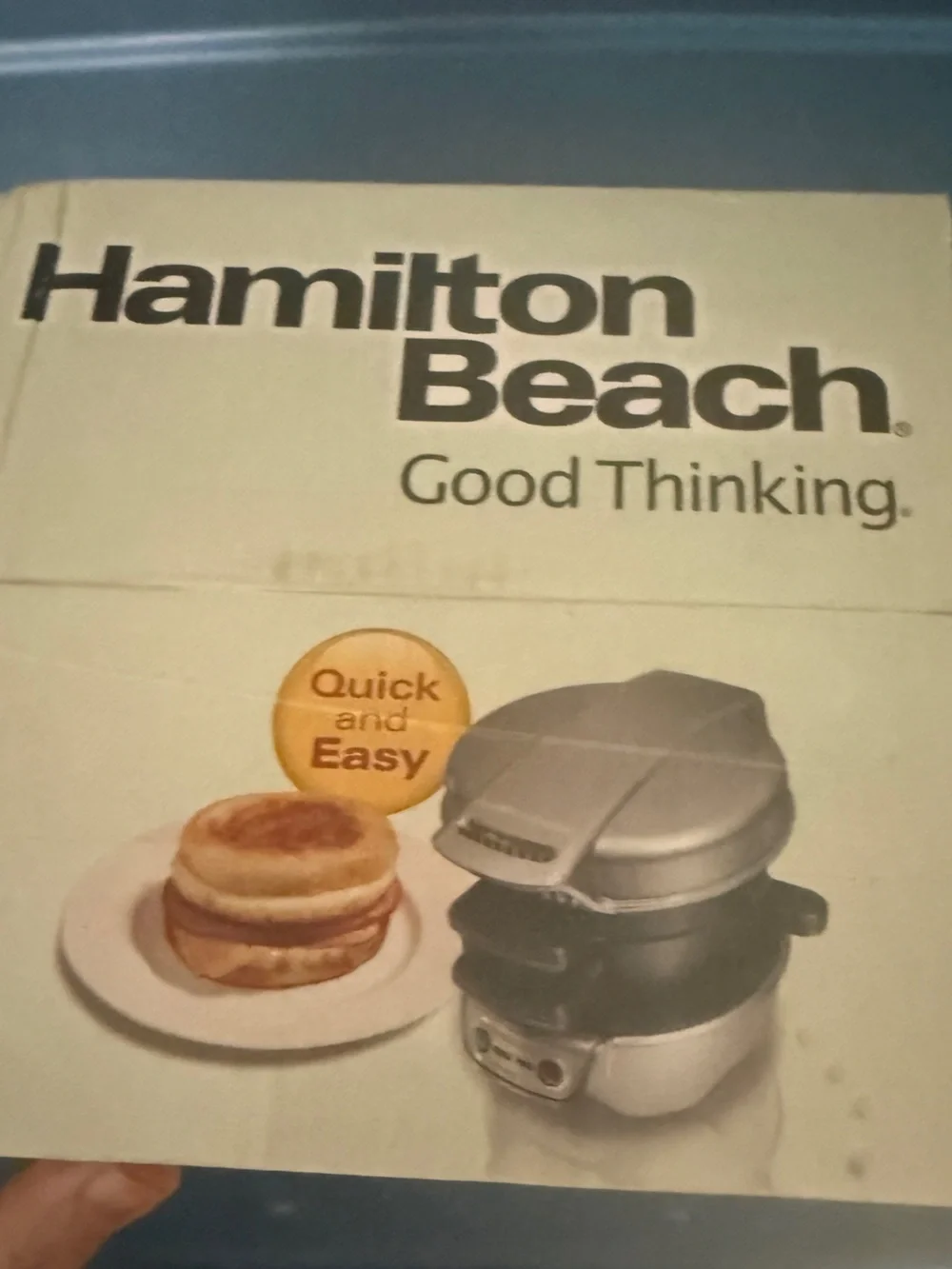 Hamilton Beach Breakfast Sandwich Maker (model 25475),